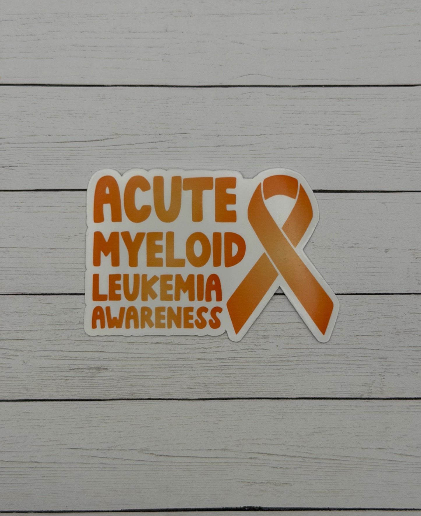 Acute Myeloid Leukemia Awareness with Ribbon Sticker or Magnet | AML