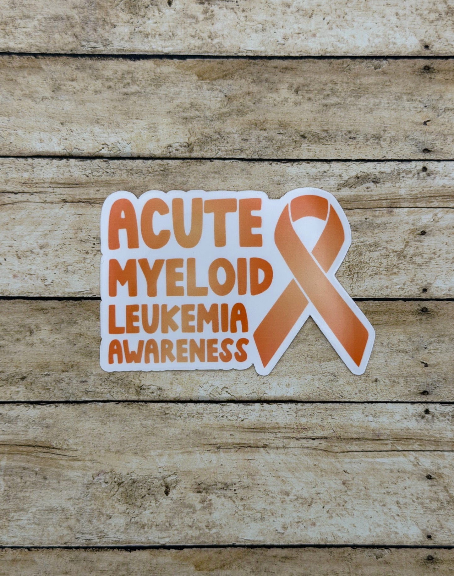 Acute Myeloid Leukemia Awareness with Ribbon Sticker or Magnet | AML