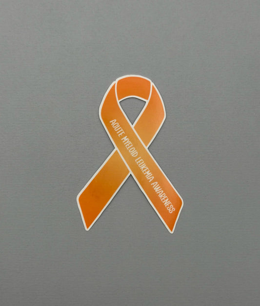 Acute Myeloid Leukemia Awareness Ribbon Sticker or Magnet | AML
