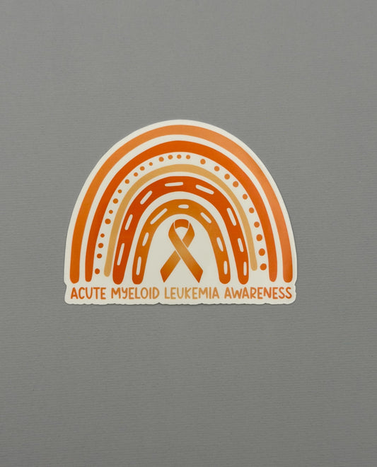 Acute Myeloid Leukemia Awareness Rainbow Sticker or Magnet | AML