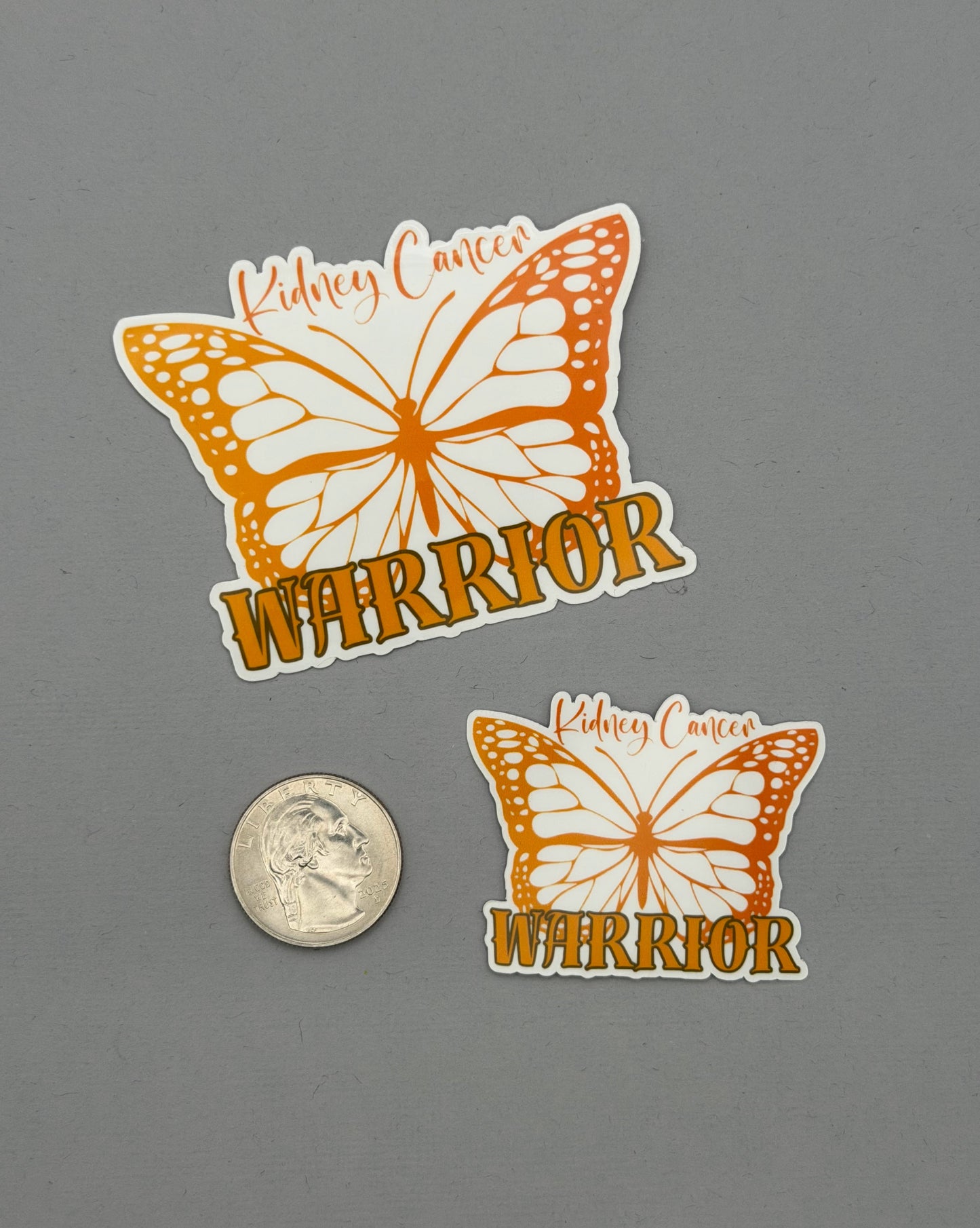 Kidney Cancer Warrior Butterfly Sticker