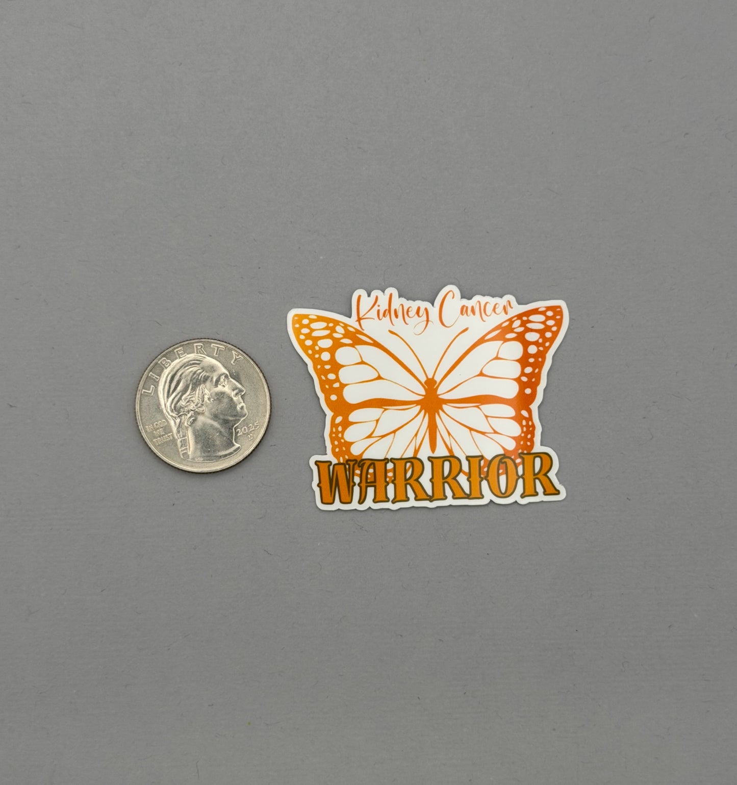 Kidney Cancer Warrior Butterfly Sticker