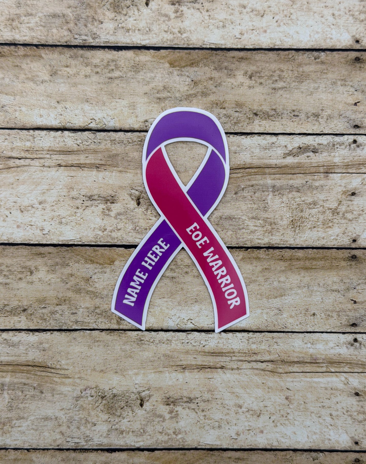 EoE Warrior Custom Ribbon Sticker or Magnet | Eosinophilic Esophagitis