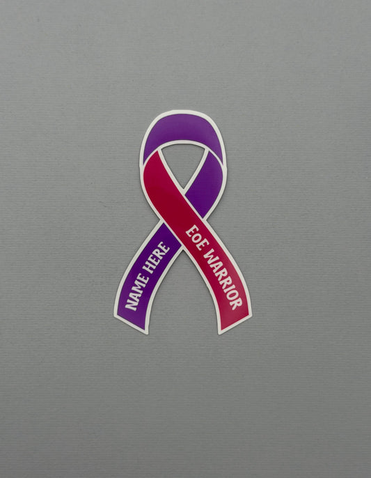 EoE Warrior Custom Ribbon Sticker or Magnet | Eosinophilic Esophagitis