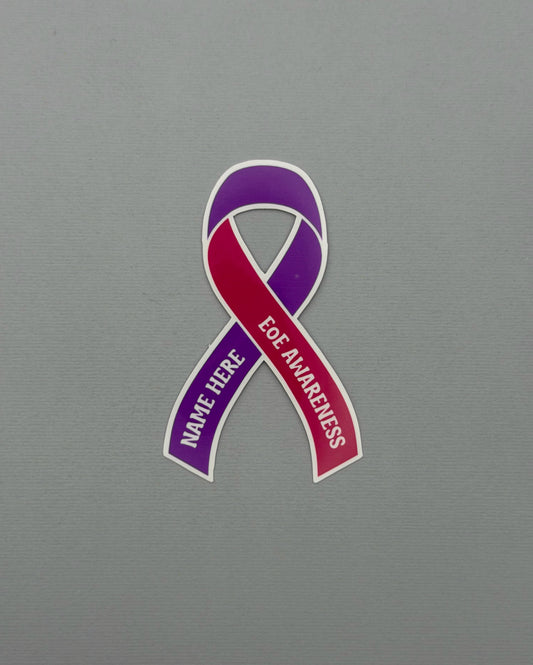EoE Awareness Custom Ribbon Sticker or Magnet | Eosinophilic Esophagitis