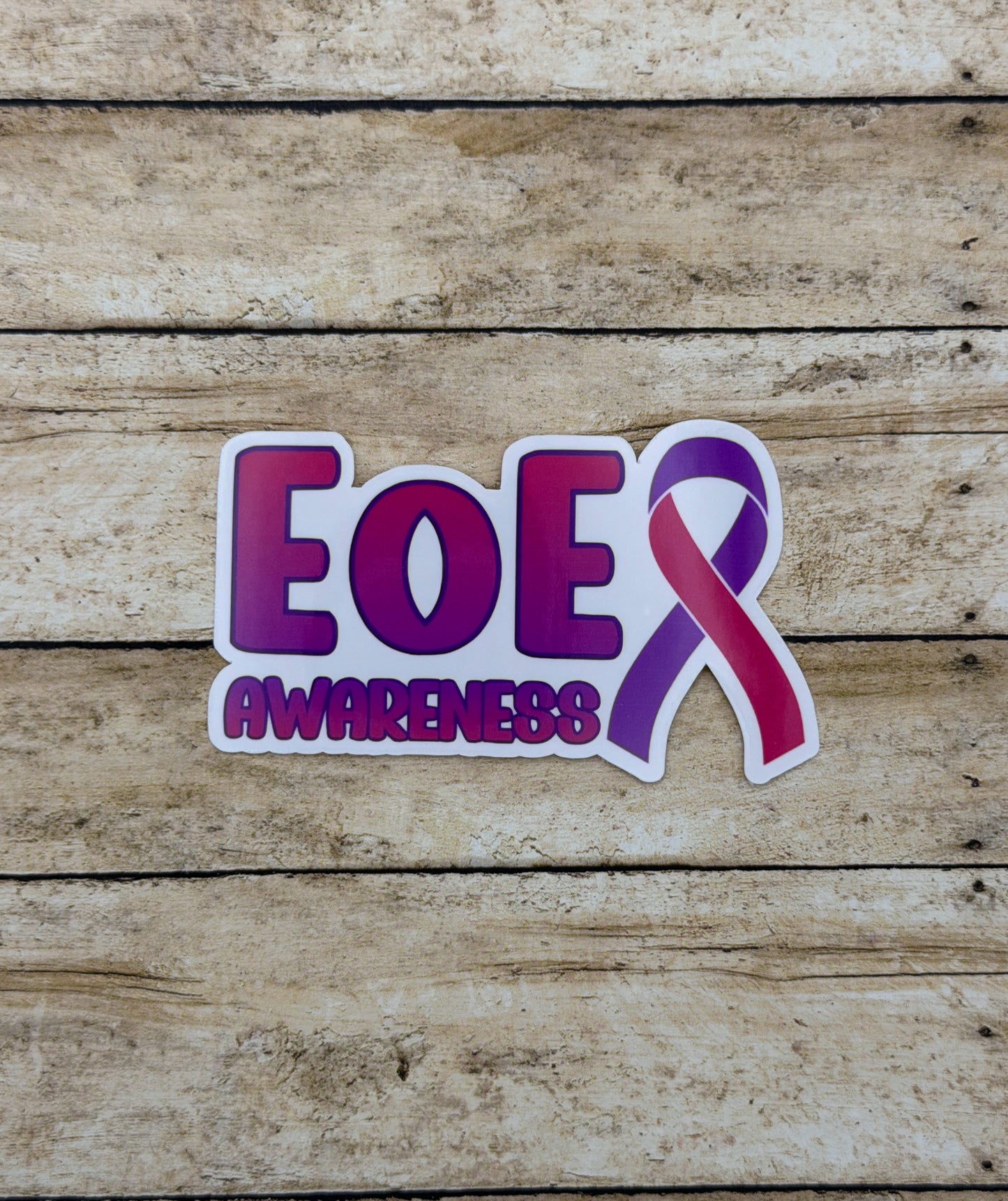 EoE Awareness with Ribbon Sticker or Magnet | Eosinophilic Esophagitis