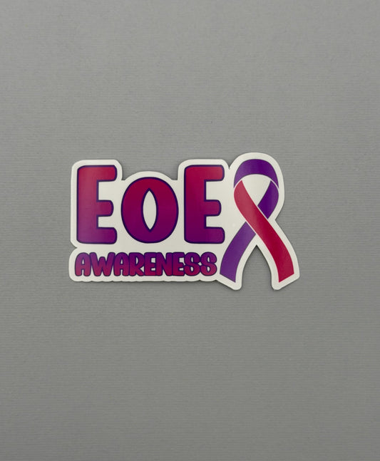 EoE Awareness with Ribbon Sticker or Magnet | Eosinophilic Esophagitis