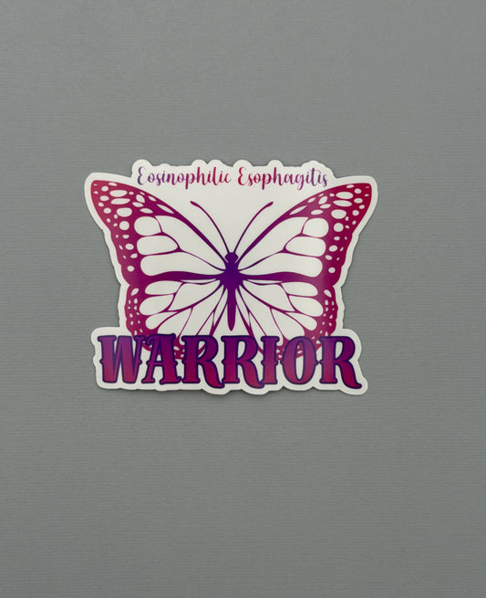 Eosinophilic Esophagitis Warrior Butterfly Sticker or Magnet | EoE