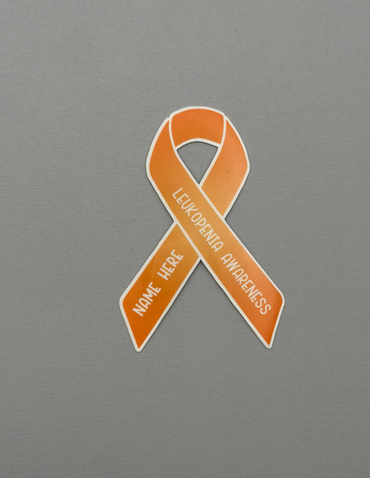 Leukopenia Awareness Custom Ribbon Sticker or Magnet