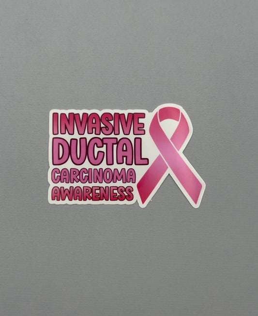 Invasive Ductal Carcinoma (IDC) Awareness with Ribbon Sticker or Magnet