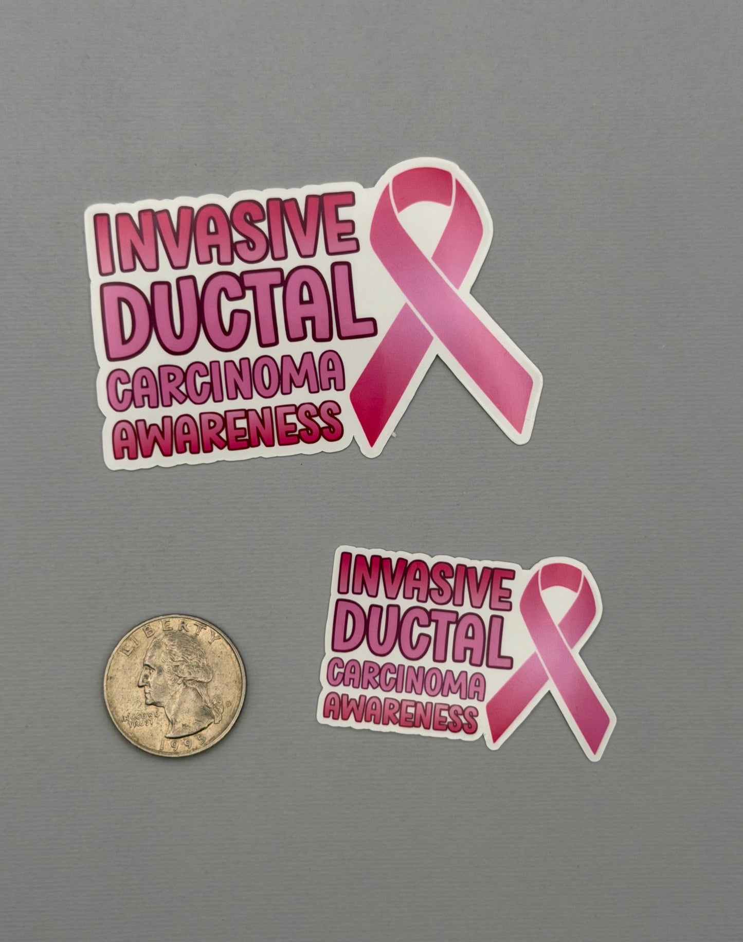 Invasive Ductal Carcinoma (IDC) Awareness with Ribbon Sticker or Magnet