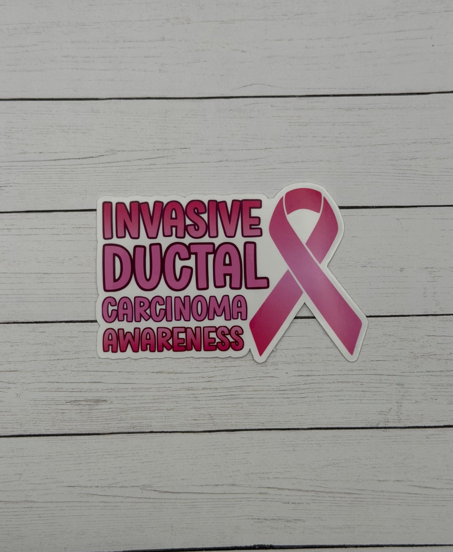 Invasive Ductal Carcinoma (IDC) Awareness with Ribbon Sticker or Magnet