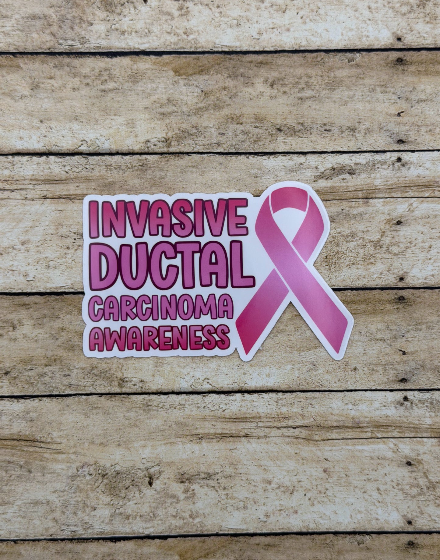 Invasive Ductal Carcinoma (IDC) Awareness with Ribbon Sticker or Magnet