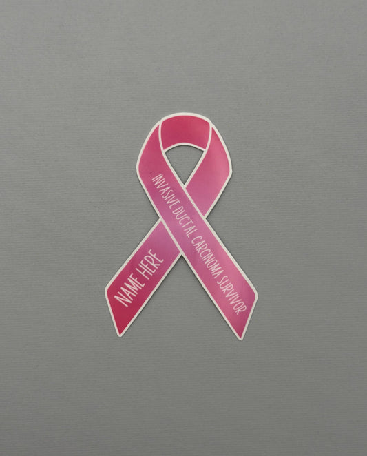 Invasive Ductal Carcinoma (IDC) Survivor Custom Ribbon Sticker or Magnet