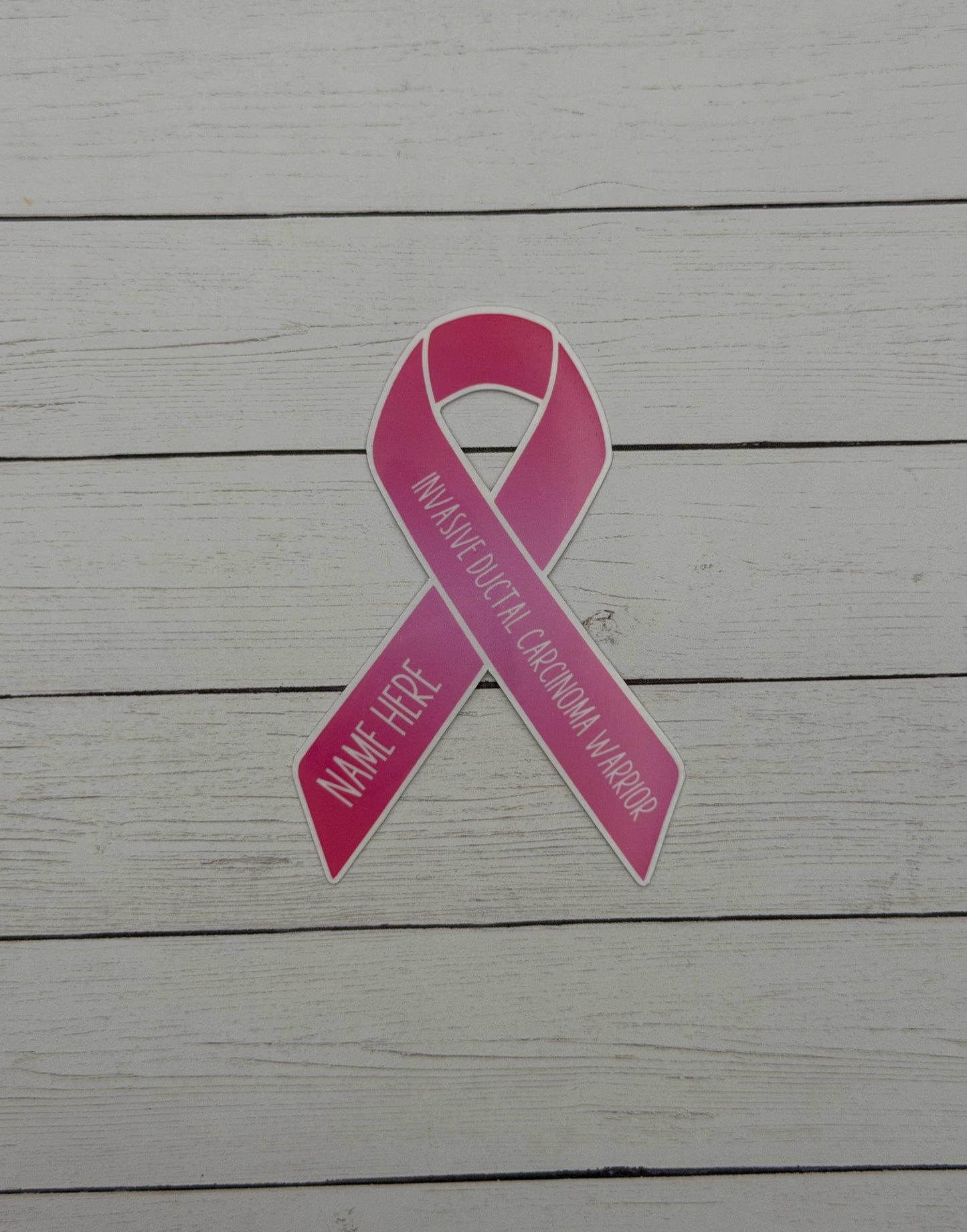 Invasive Ductal Carcinoma (IDC) Warrior Custom Ribbon Sticker or Magnet