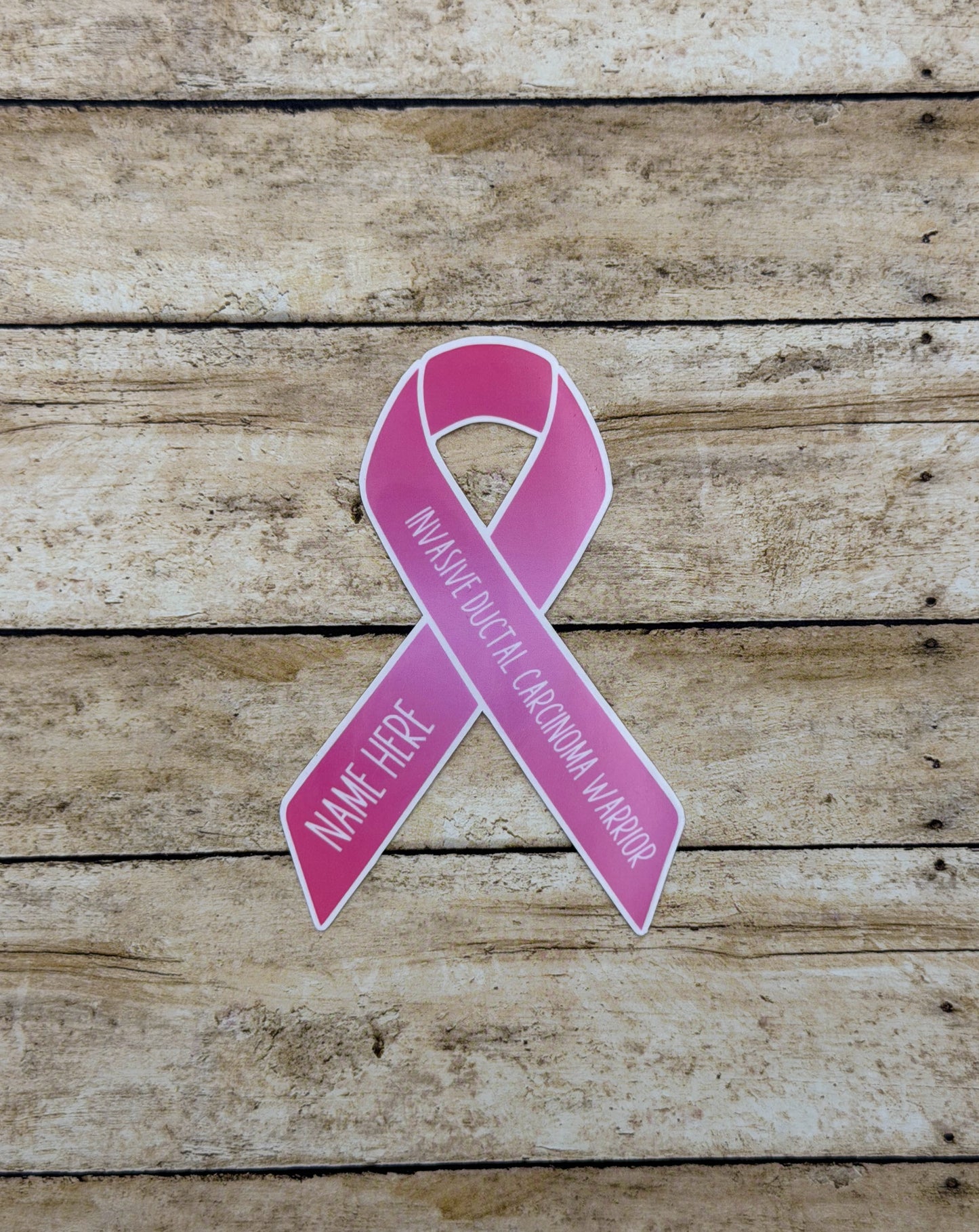 Invasive Ductal Carcinoma (IDC) Warrior Custom Ribbon Sticker or Magnet