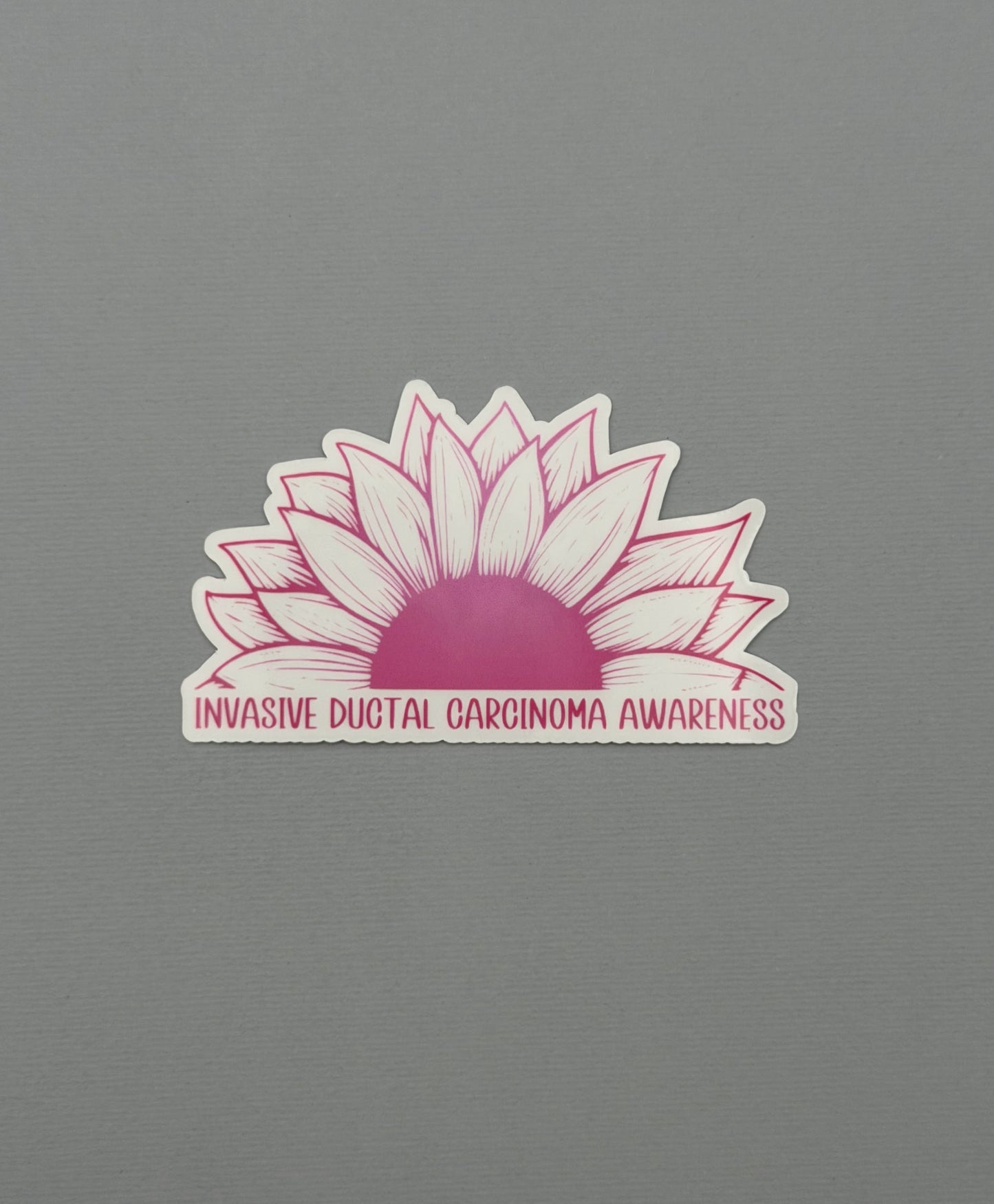 Invasive Ductal Carcinoma (IDC) Awareness Sunflower Sticker or Magnet