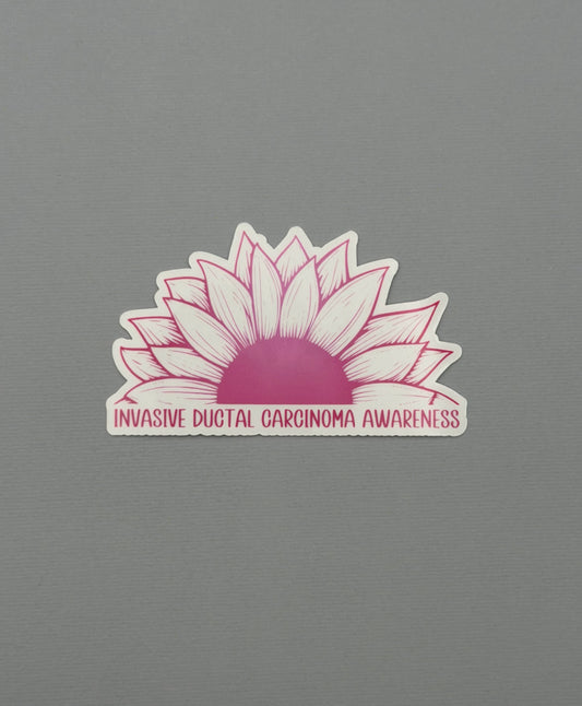 Invasive Ductal Carcinoma (IDC) Awareness Sunflower Sticker or Magnet