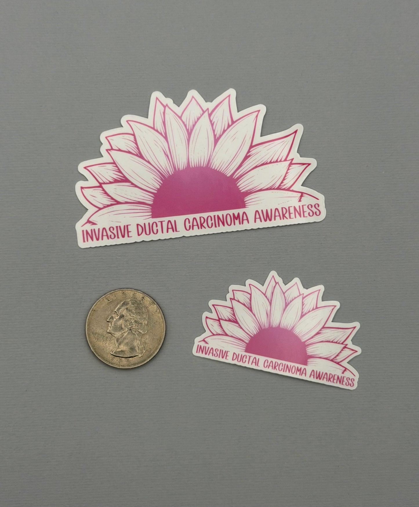 Invasive Ductal Carcinoma (IDC) Awareness Sunflower Sticker or Magnet