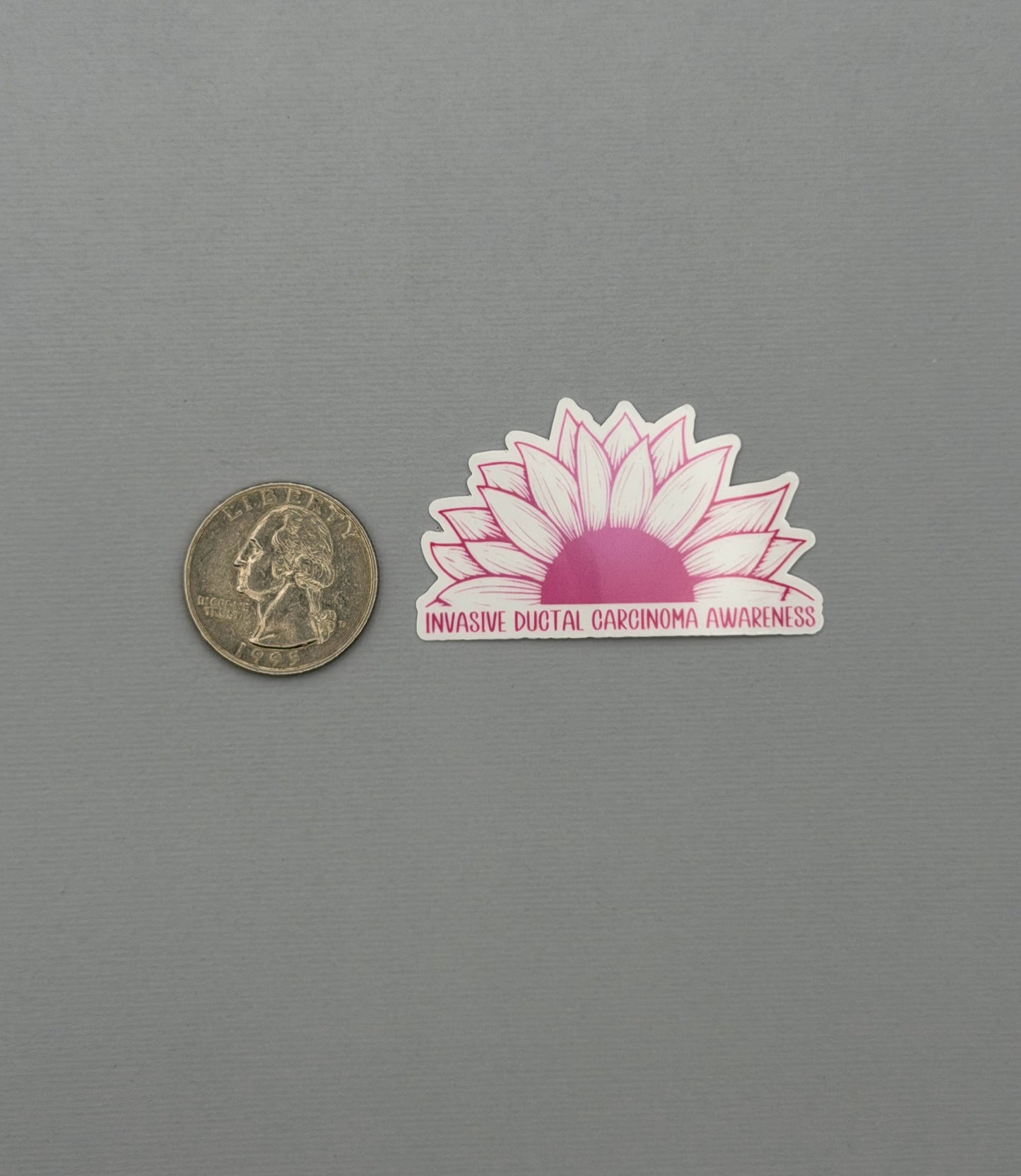 Invasive Ductal Carcinoma (IDC) Awareness Sunflower Sticker or Magnet