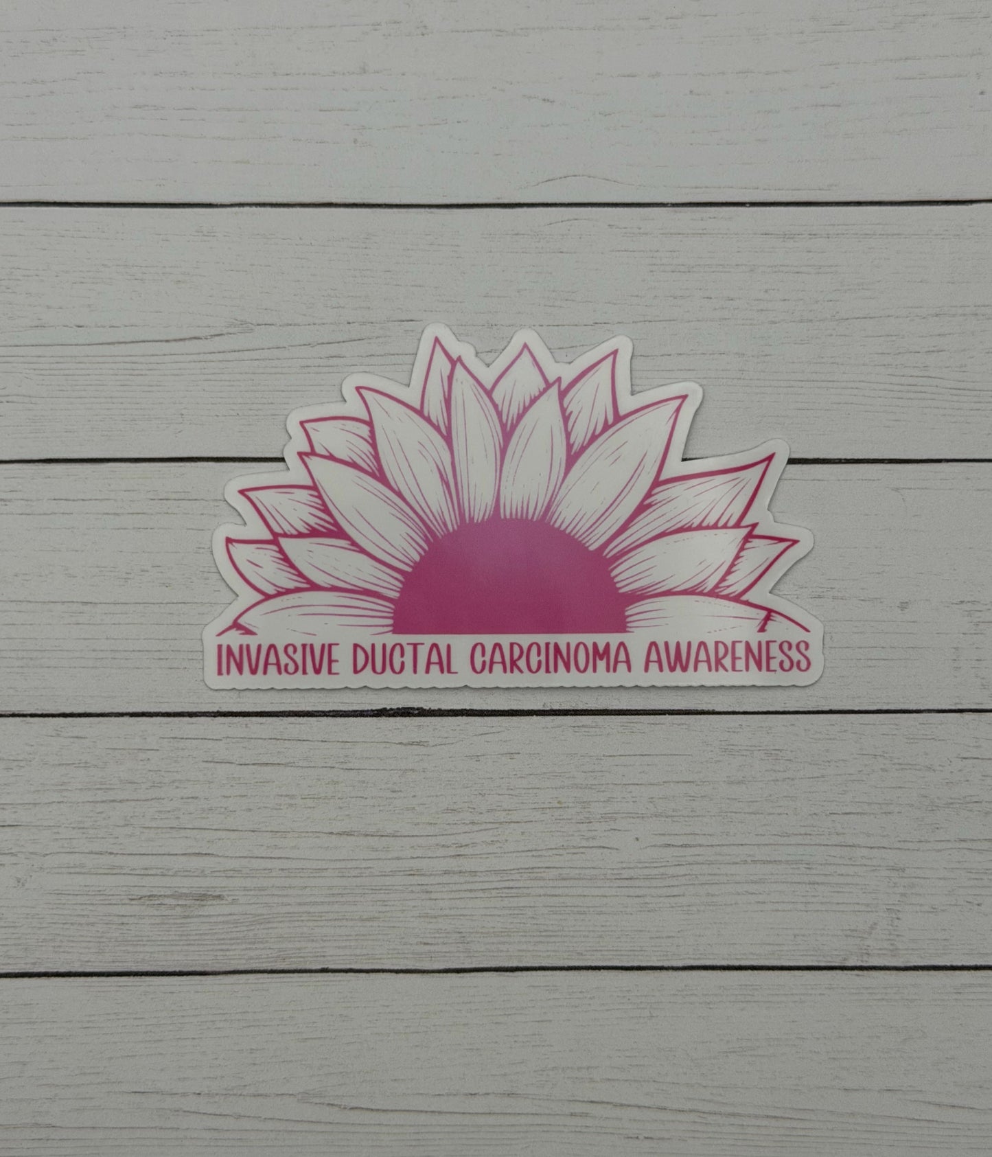 Invasive Ductal Carcinoma (IDC) Awareness Sunflower Sticker or Magnet