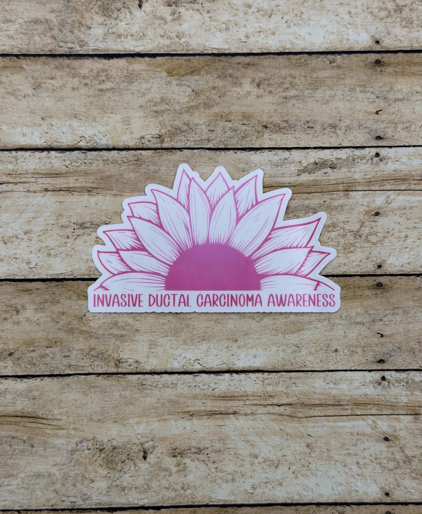 Invasive Ductal Carcinoma (IDC) Awareness Sunflower Sticker or Magnet