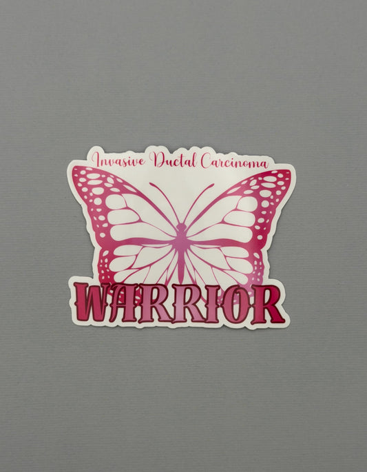 Invasive Ductal Carcinoma (IDC) Warrior Butterfly Sticker or Magnet