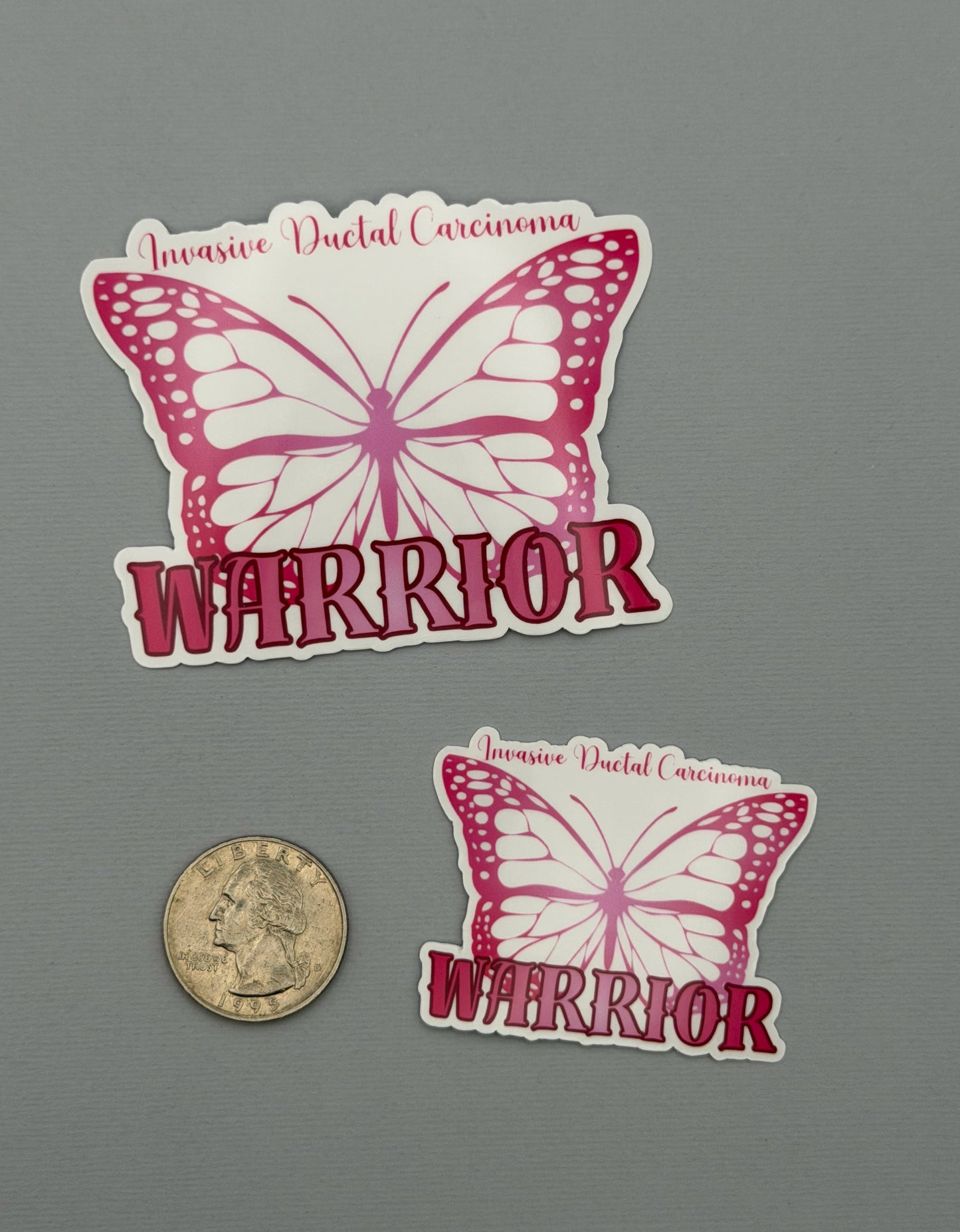 Invasive Ductal Carcinoma (IDC) Warrior Butterfly Sticker or Magnet