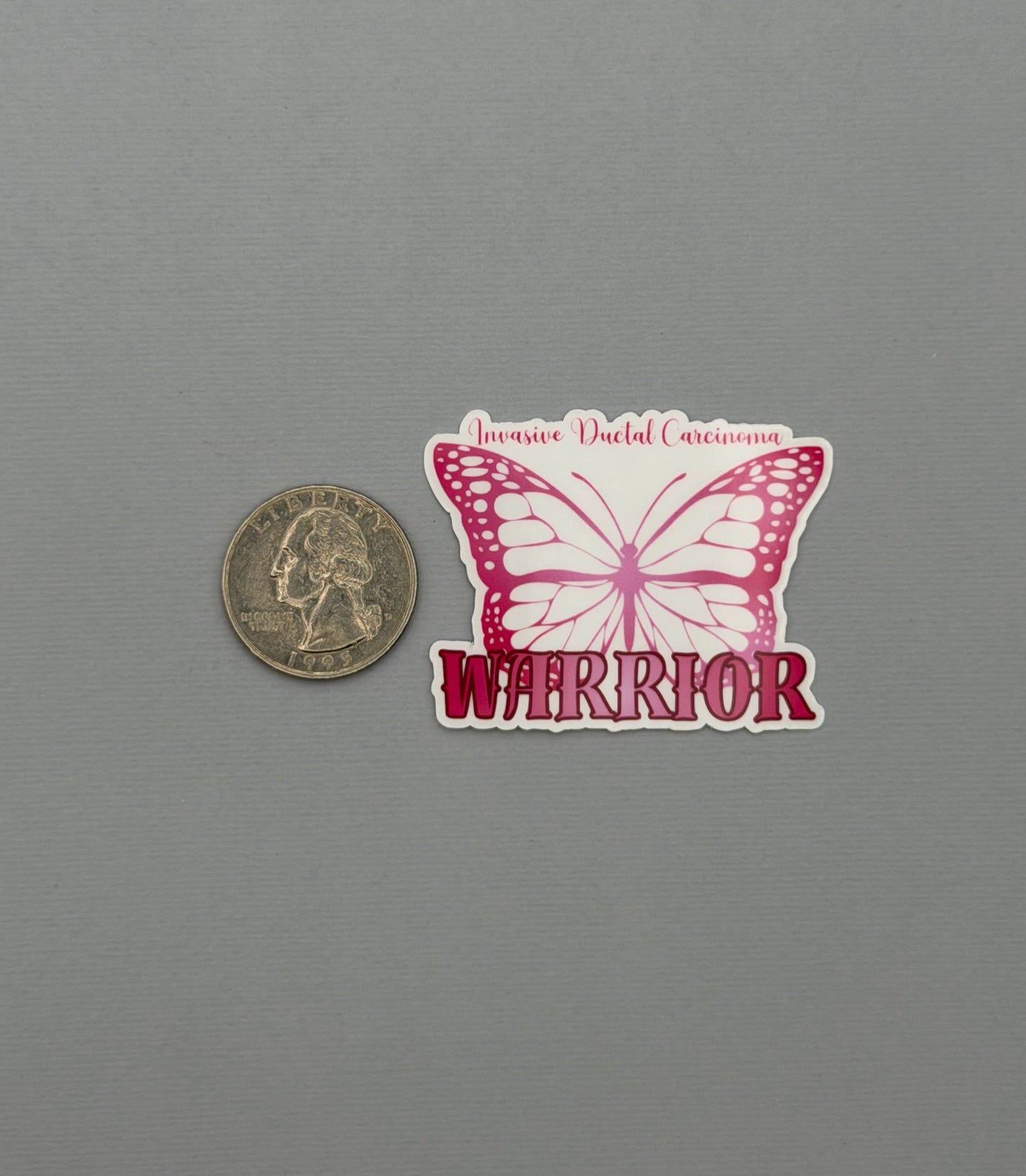 Invasive Ductal Carcinoma (IDC) Warrior Butterfly Sticker or Magnet