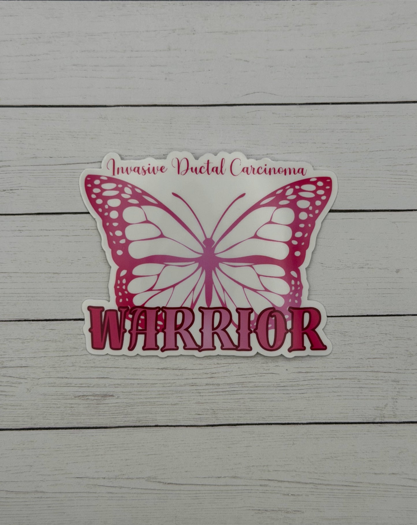 Invasive Ductal Carcinoma (IDC) Warrior Butterfly Sticker or Magnet