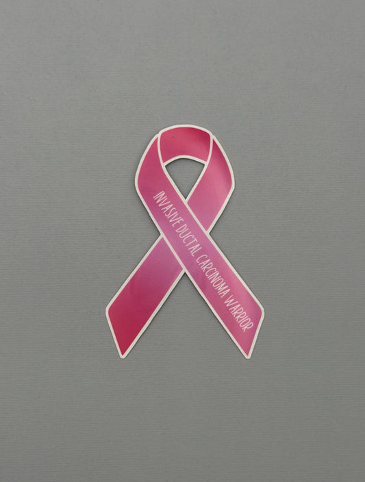 Invasive Ductal Carcinoma (IDC) Survivor Ribbon Sticker or Magnet