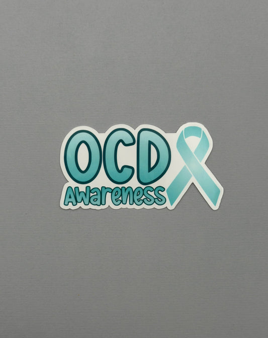 OCD Awareness with Ribbon Sticker or Magnet | Obsessive-Compulsive Disorder