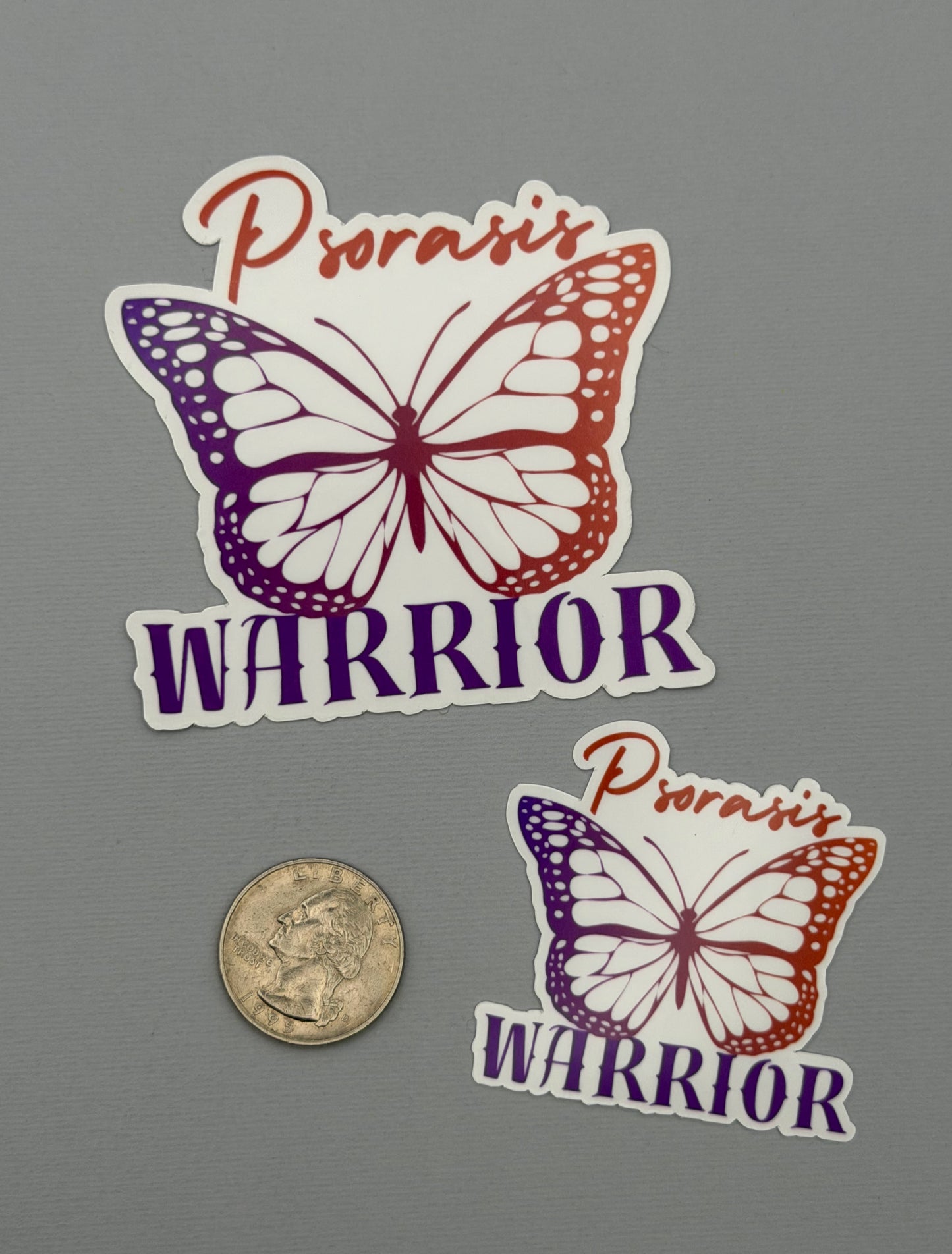 Psoriasis Warrior Butterfly Sticker or Magnet