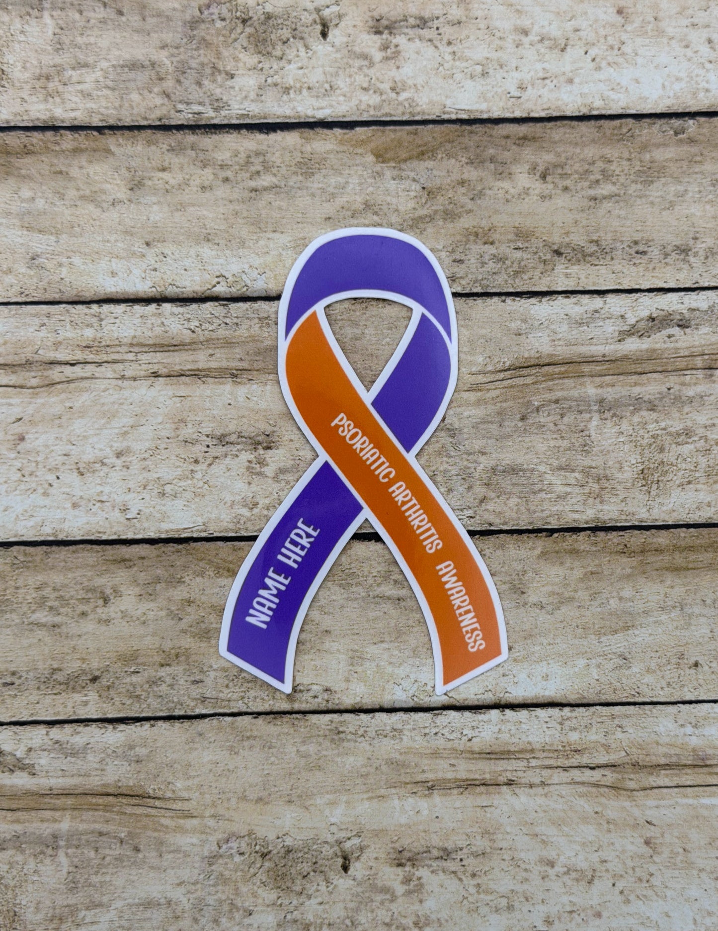 Psoriatic Arthritis Awareness Custom Ribbon Sticker or Magnet