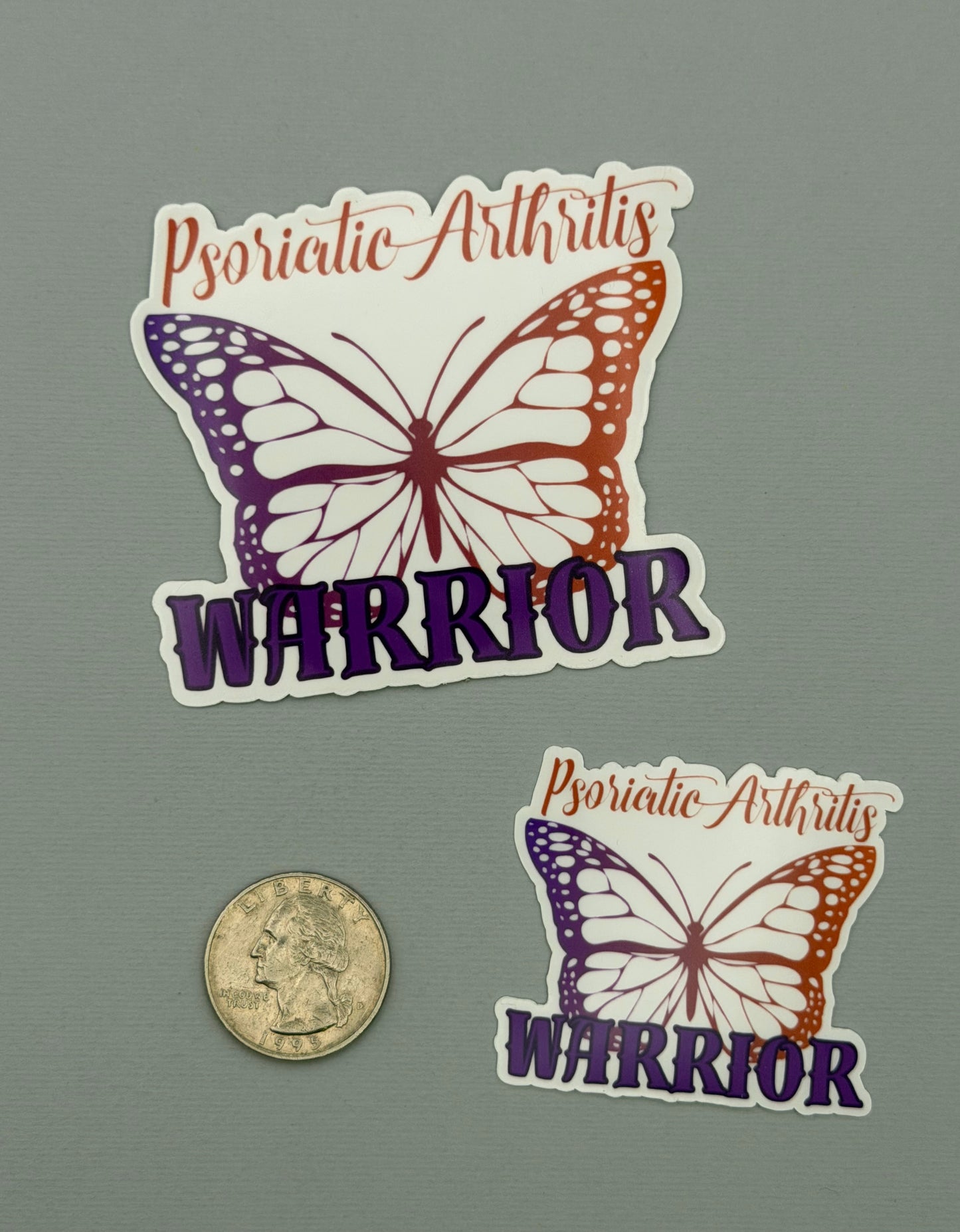 Psoriatic Arthritis Warrior Butterfly Sticker or Magnet