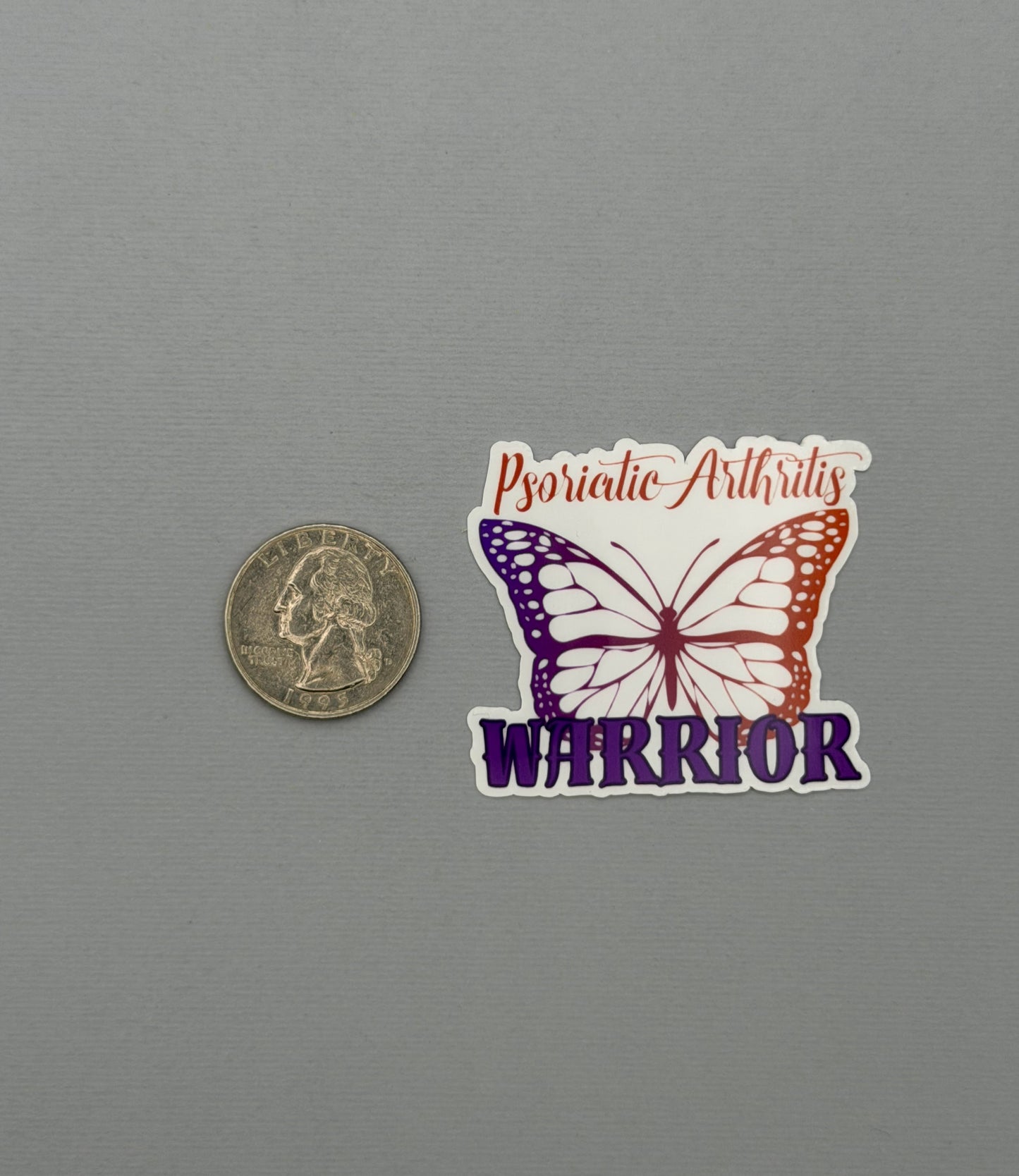 Psoriatic Arthritis Warrior Butterfly Sticker or Magnet