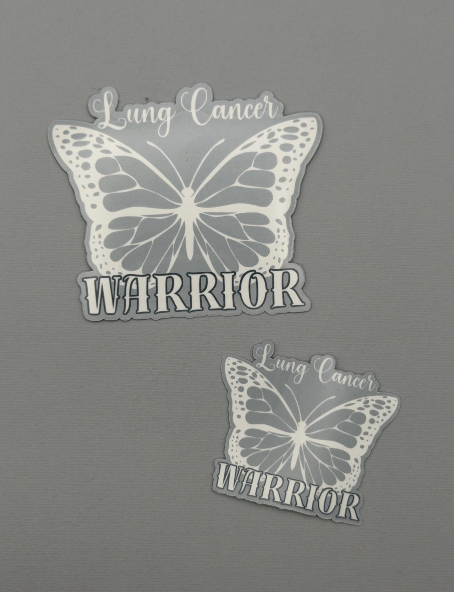 Lung Cancer Warrior Butterfly Sticker or Magnet