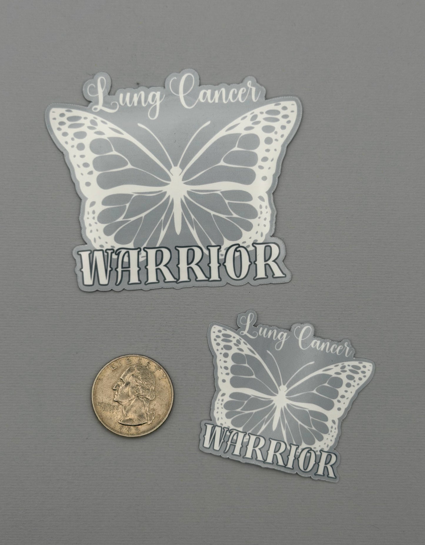 Lung Cancer Warrior Butterfly Sticker or Magnet