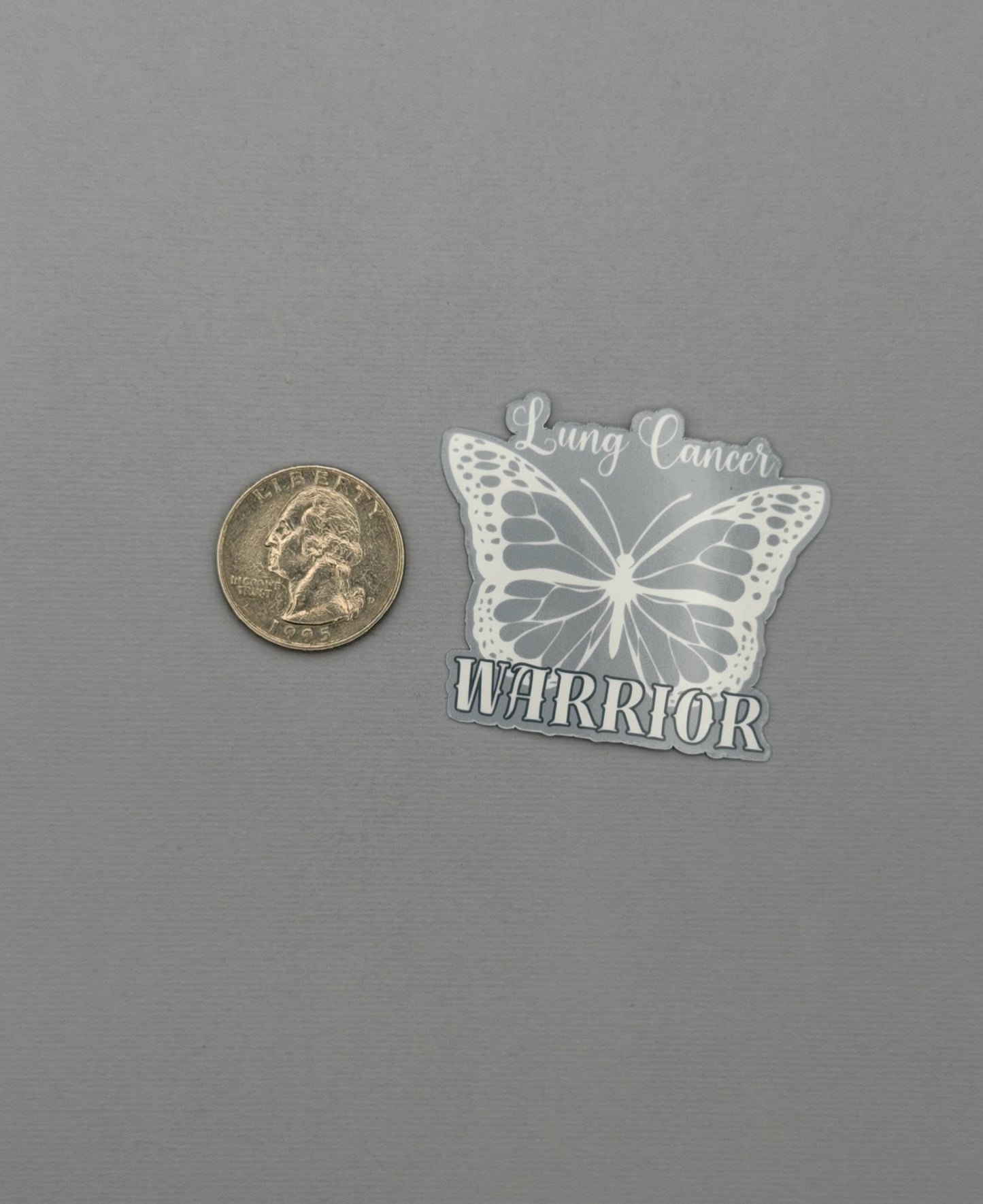 Lung Cancer Warrior Butterfly Sticker or Magnet