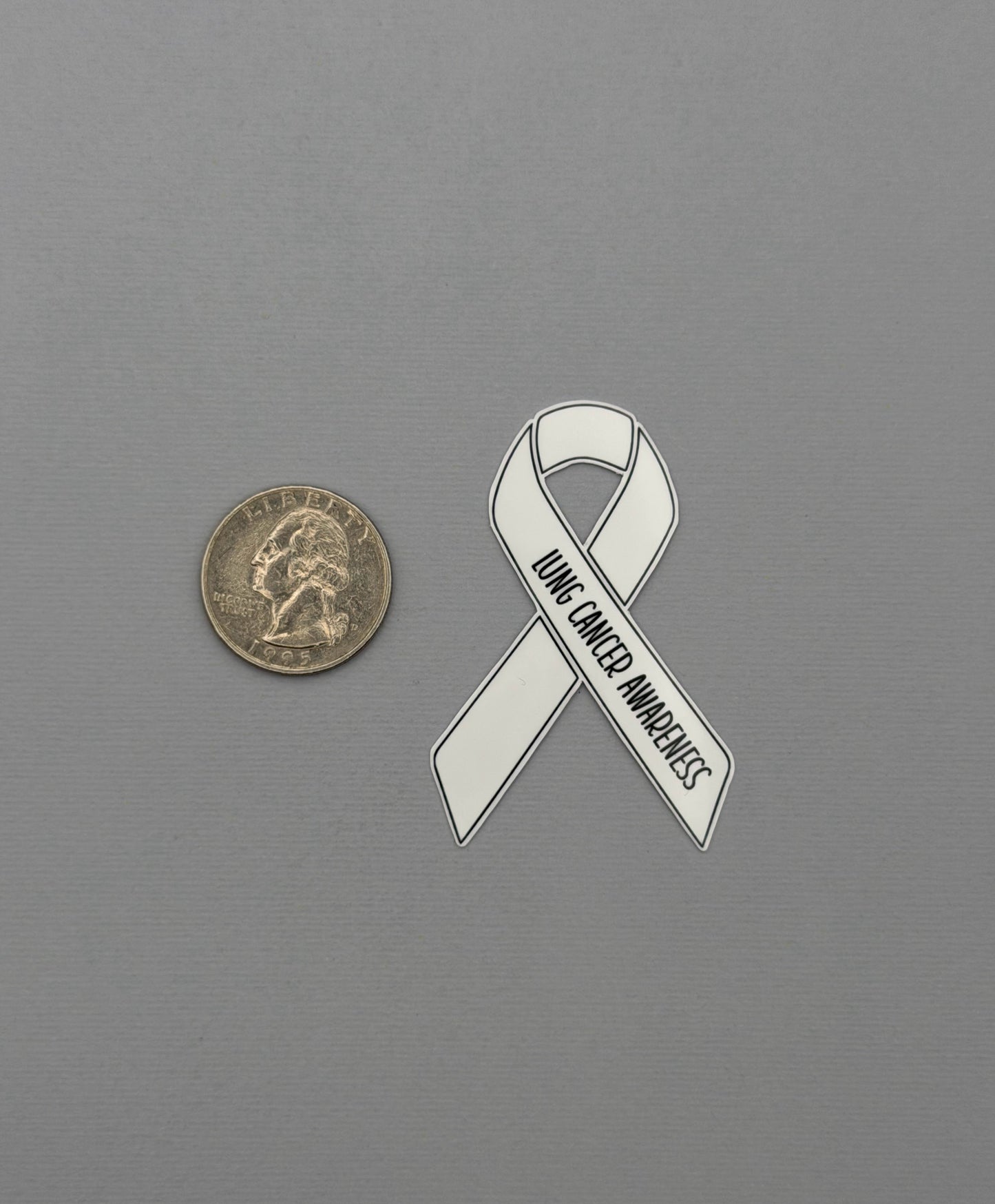 Lung Cancer Awareness Ribbon Sticker or Magnet