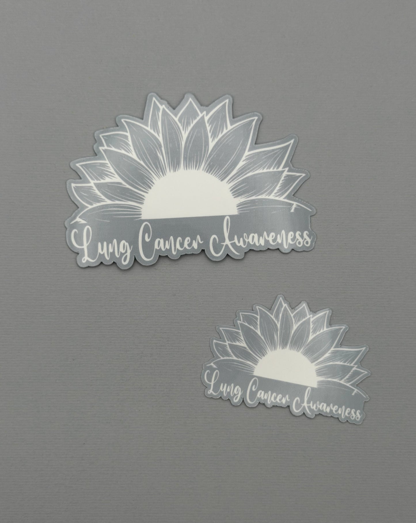 Lung Cancer Awareness Sunflower Sticker or Magnet