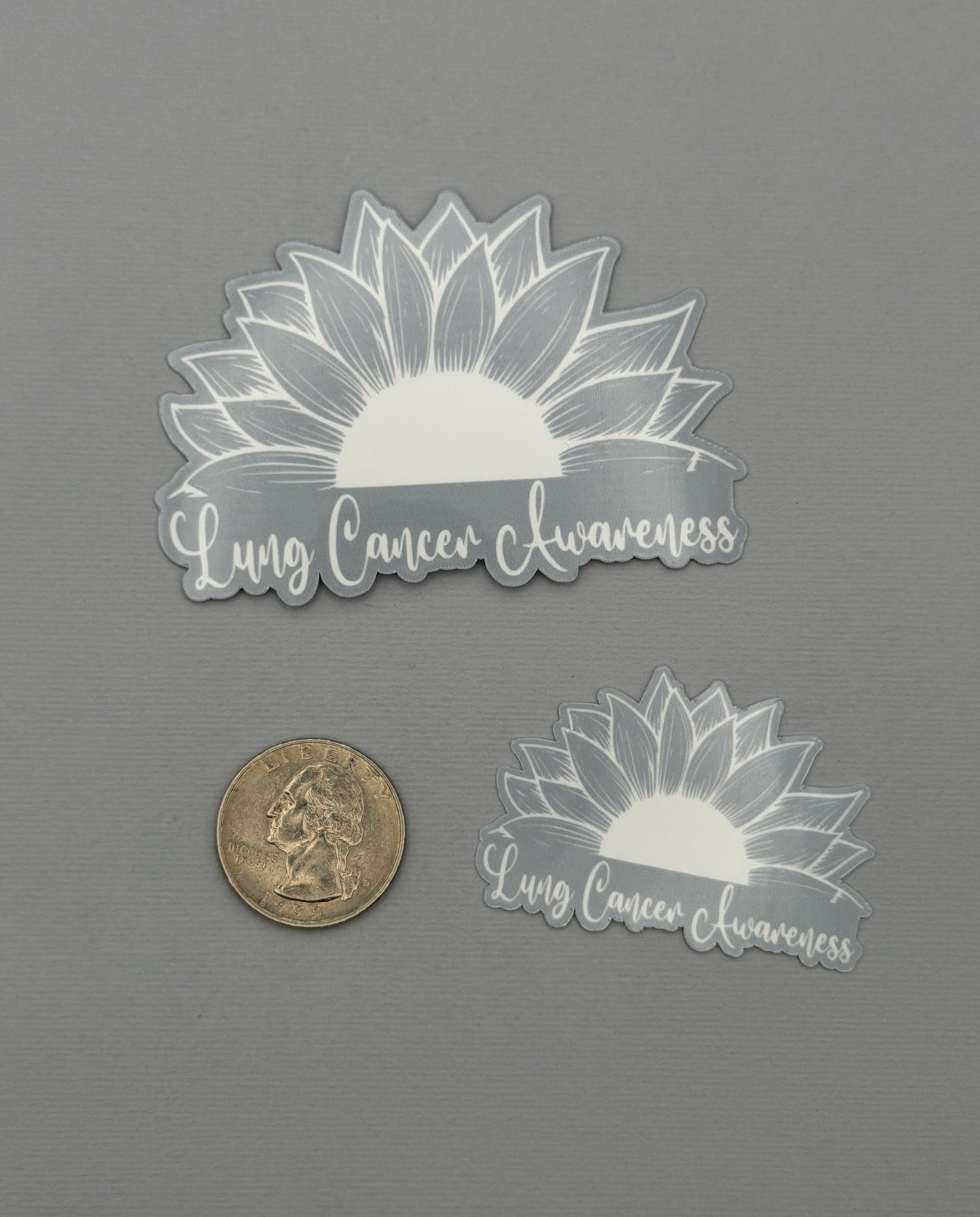 Lung Cancer Awareness Sunflower Sticker or Magnet