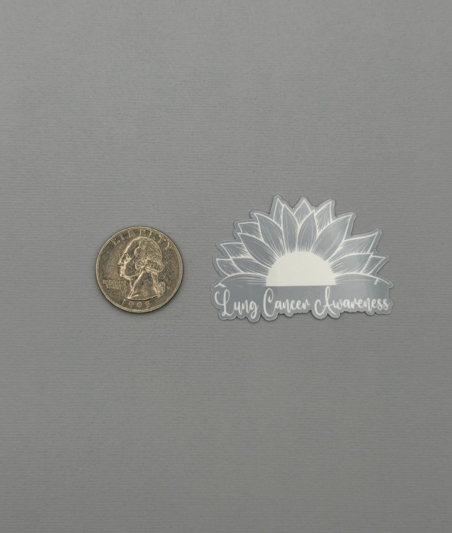 Lung Cancer Awareness Sunflower Sticker or Magnet