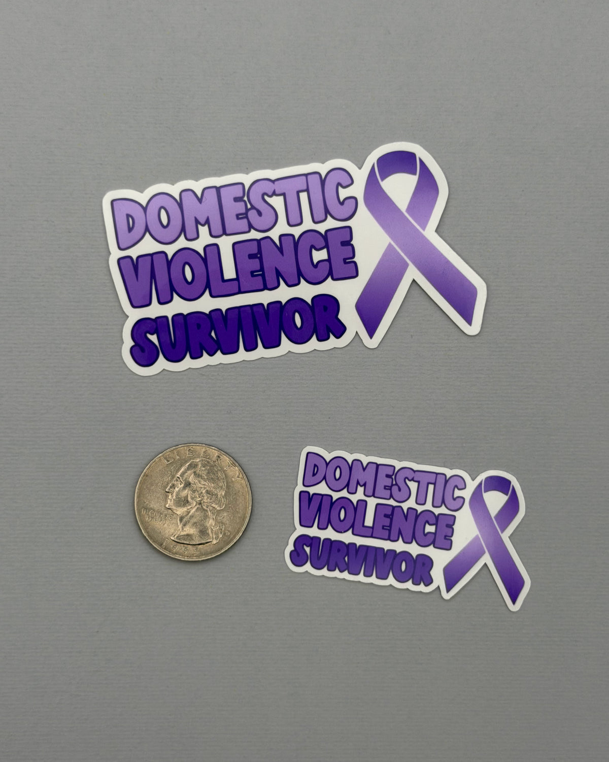Domestic Violence Survivor with Ribbon Sticker or Magnet
