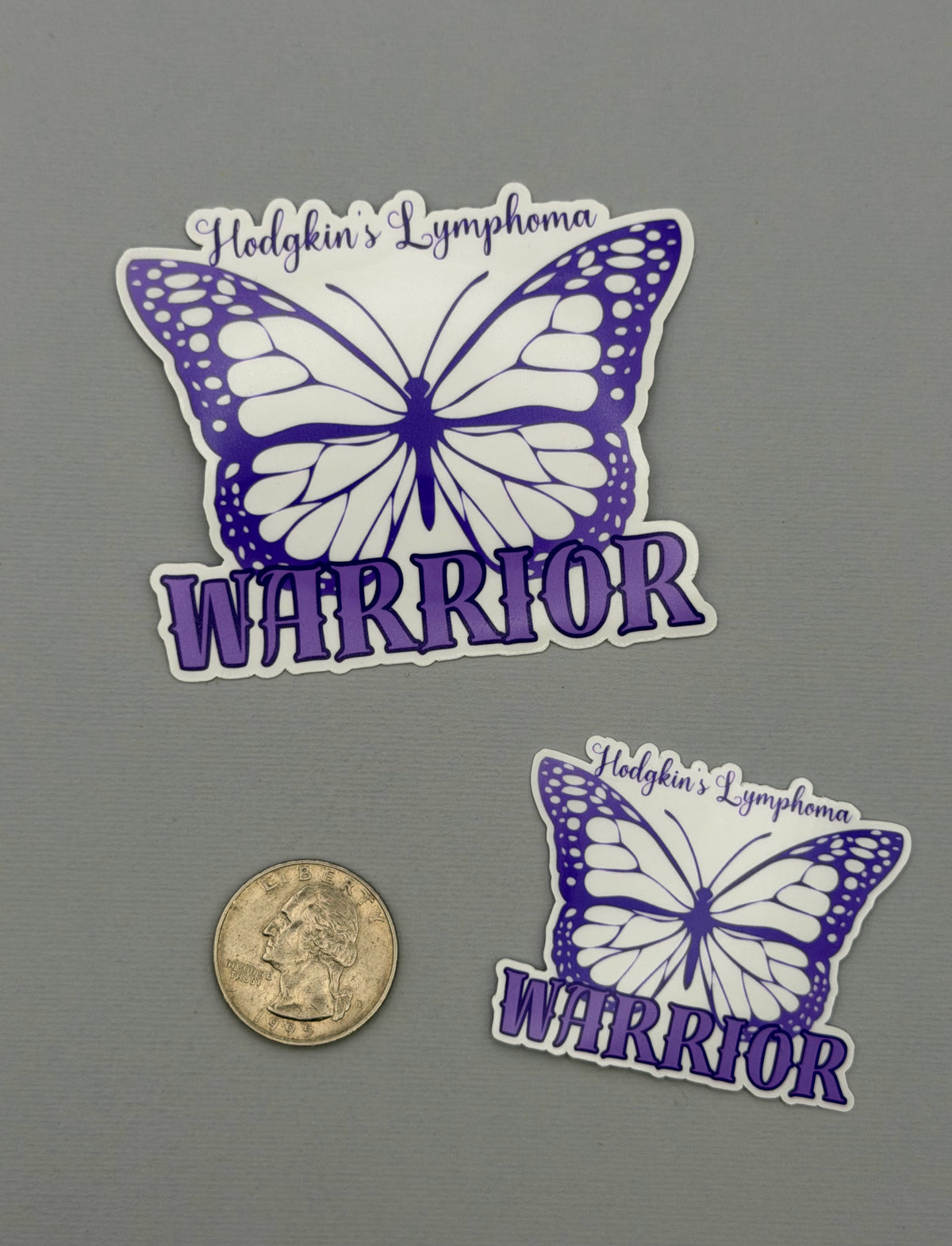 Hodgkin's Lymphoma Warrior Butterfly Sticker or Magnet