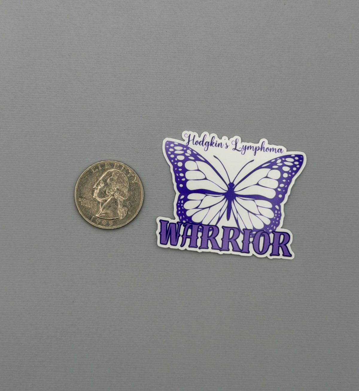 Hodgkin's Lymphoma Warrior Butterfly Sticker or Magnet