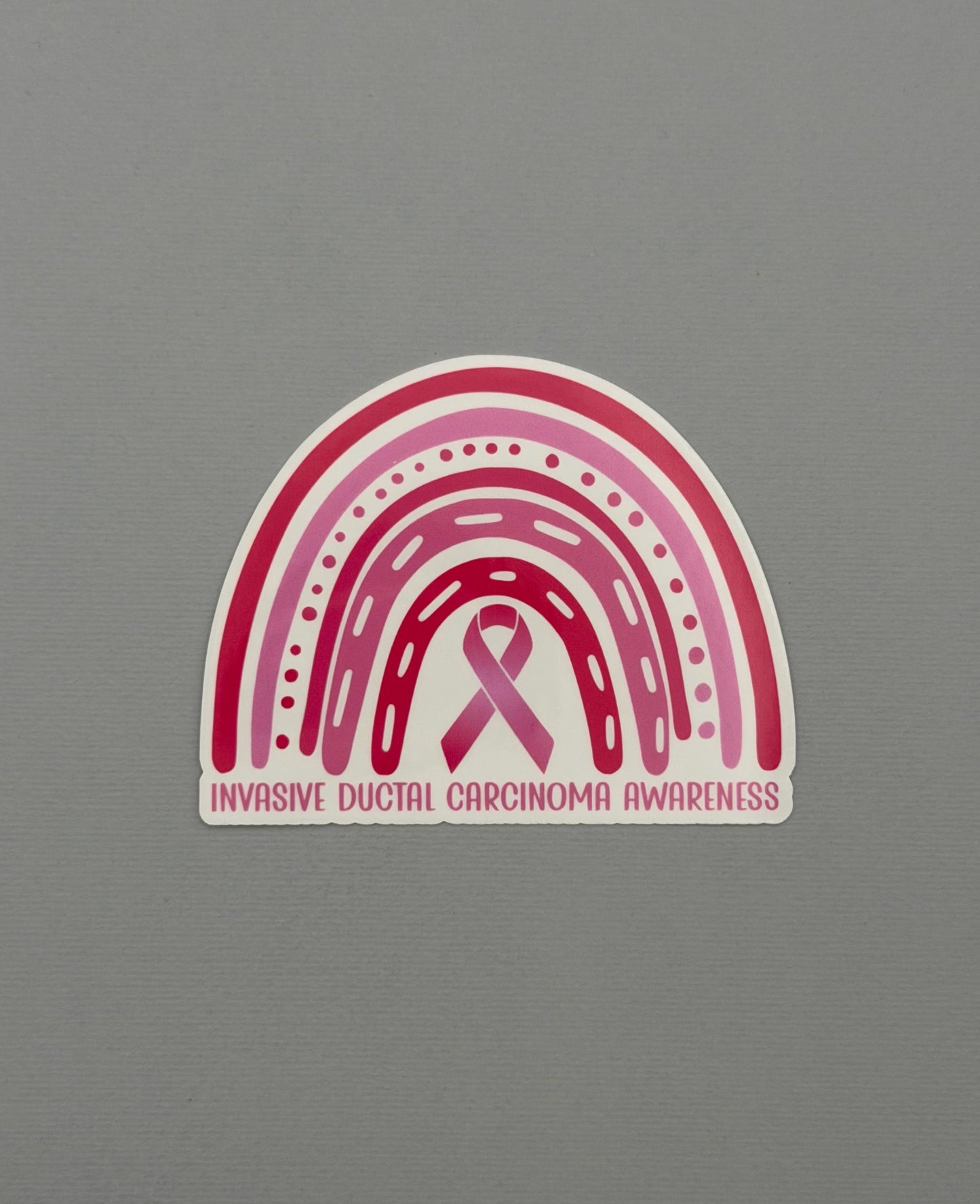 Invasive Ductal Carcinoma (IDC) Awareness Rainbow Sticker or Magnet