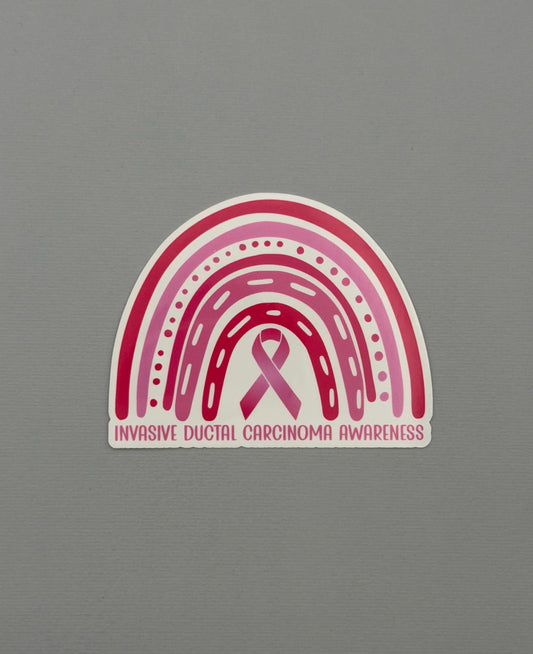 Invasive Ductal Carcinoma (IDC) Awareness Rainbow Sticker or Magnet