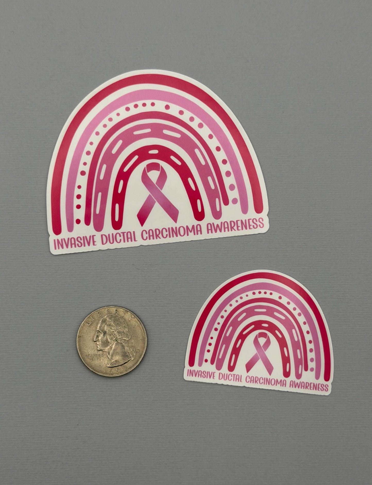 Invasive Ductal Carcinoma (IDC) Awareness Rainbow Sticker or Magnet