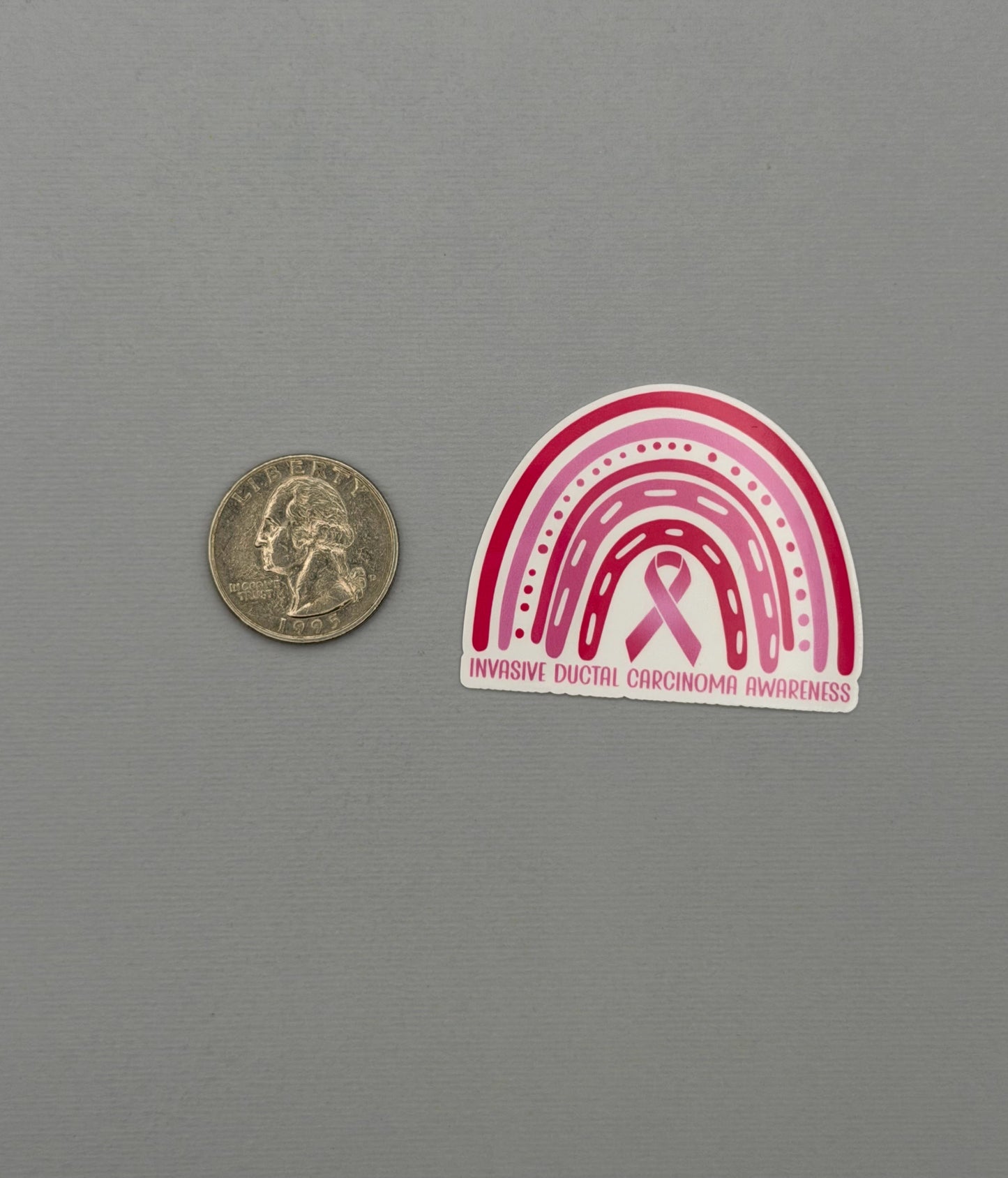 Invasive Ductal Carcinoma (IDC) Awareness Rainbow Sticker or Magnet
